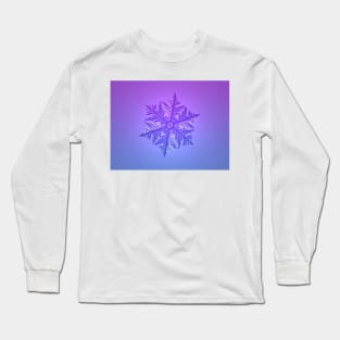 Violet Blue Fractal Snowflake Long Sleeve T-Shirt